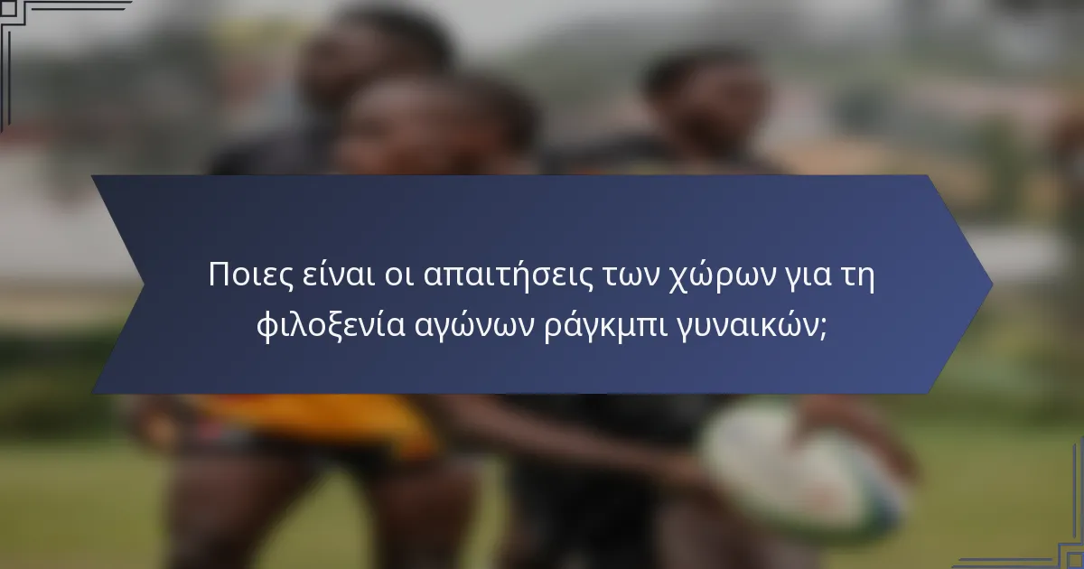 Ποιες είναι οι απαιτήσεις των χώρων για τη φιλοξενία αγώνων ράγκμπι γυναικών;